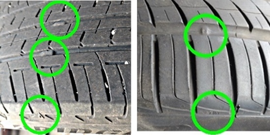タイヤ交換の目安①スリップサインの説明用画像